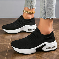 Women's Knit Slip On Sneakers Lightweight Outdoor Shoes