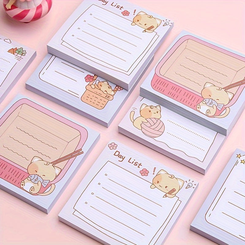 Cat Sticky Notes Cartoon Style 80 Sheets