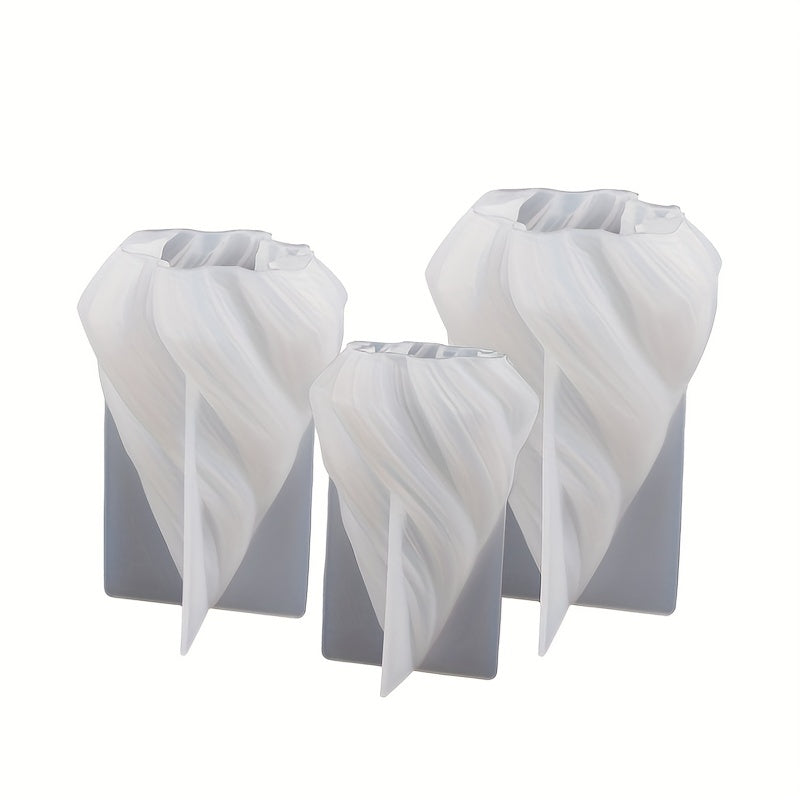 Resin Cone Candle Silicone Casting Mold Ornaments Plaster Spiral Mold