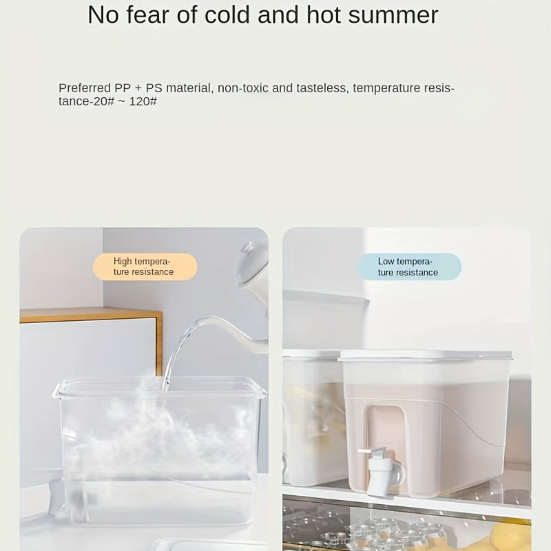 Large Capacity Beverage Dispenser With Faucet, 4L Cold Kettle For Fruit Juice