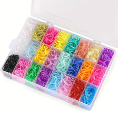 1500pcs Elastic Hair Ties Hair Bands Box Package For Girls