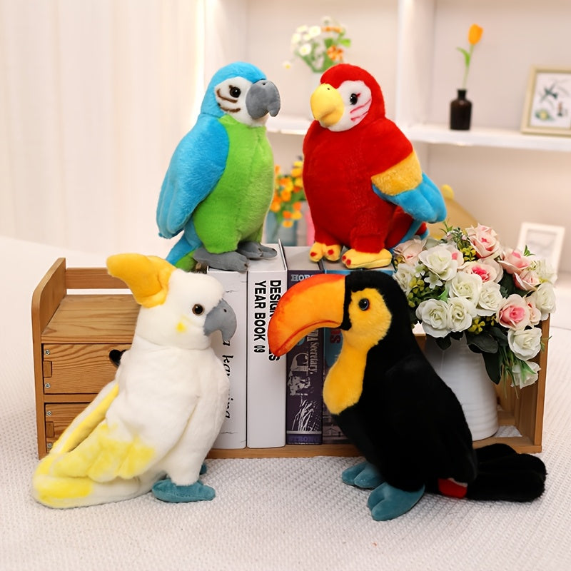Parrot Plush Toy Soft Stuffed Animal Vibrant Colors Polyester Filling Gift