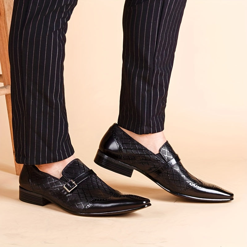 Men's Brogue Slip On Pointed Formal Shoes