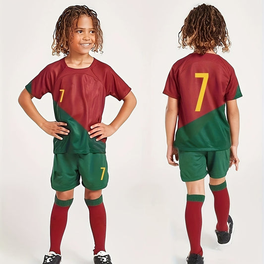 Boy's Soccer Jersey & Shorts Set for Football Training