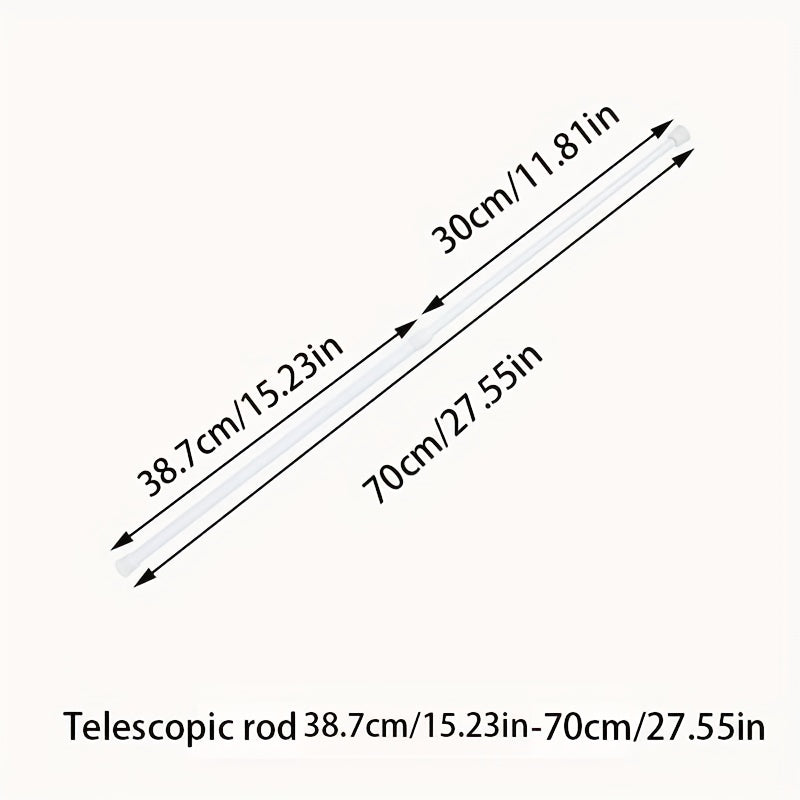 Telescopic Curtain Rod & 2 Curtain Hooks - Home Decor