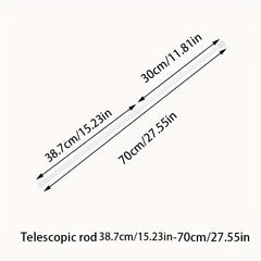 Telescopic Curtain Rod & 2 Curtain Hooks - Home Decor
