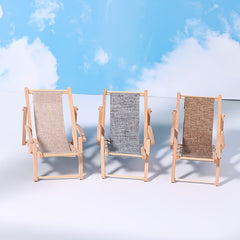 1:12 Dollhouse Beach Chair Deck Chair Model Living Scene Decor Toy