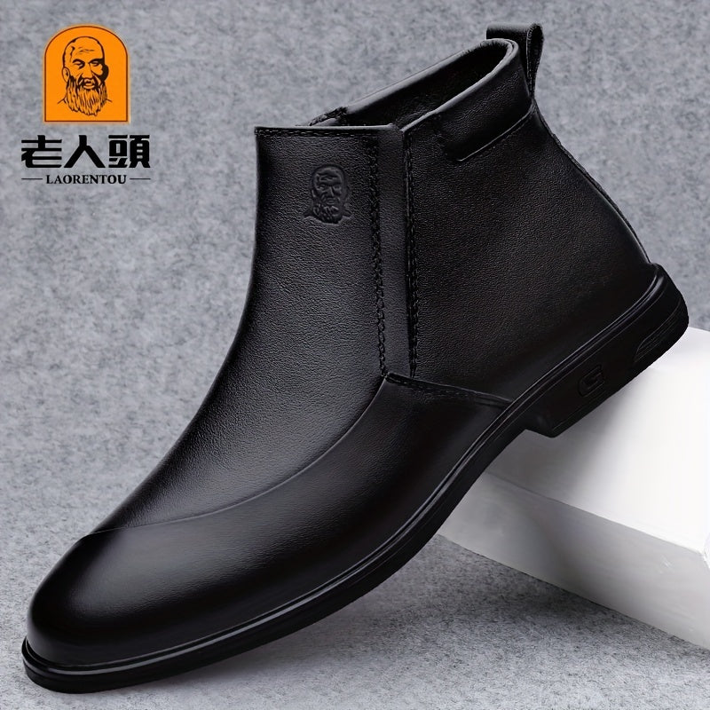 Men's Ankle Boots Side Zip Casual Walking Shoes w/ Pull Tabs