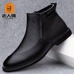 Men's Ankle Boots Side Zip Casual Walking Shoes w/ Pull Tabs