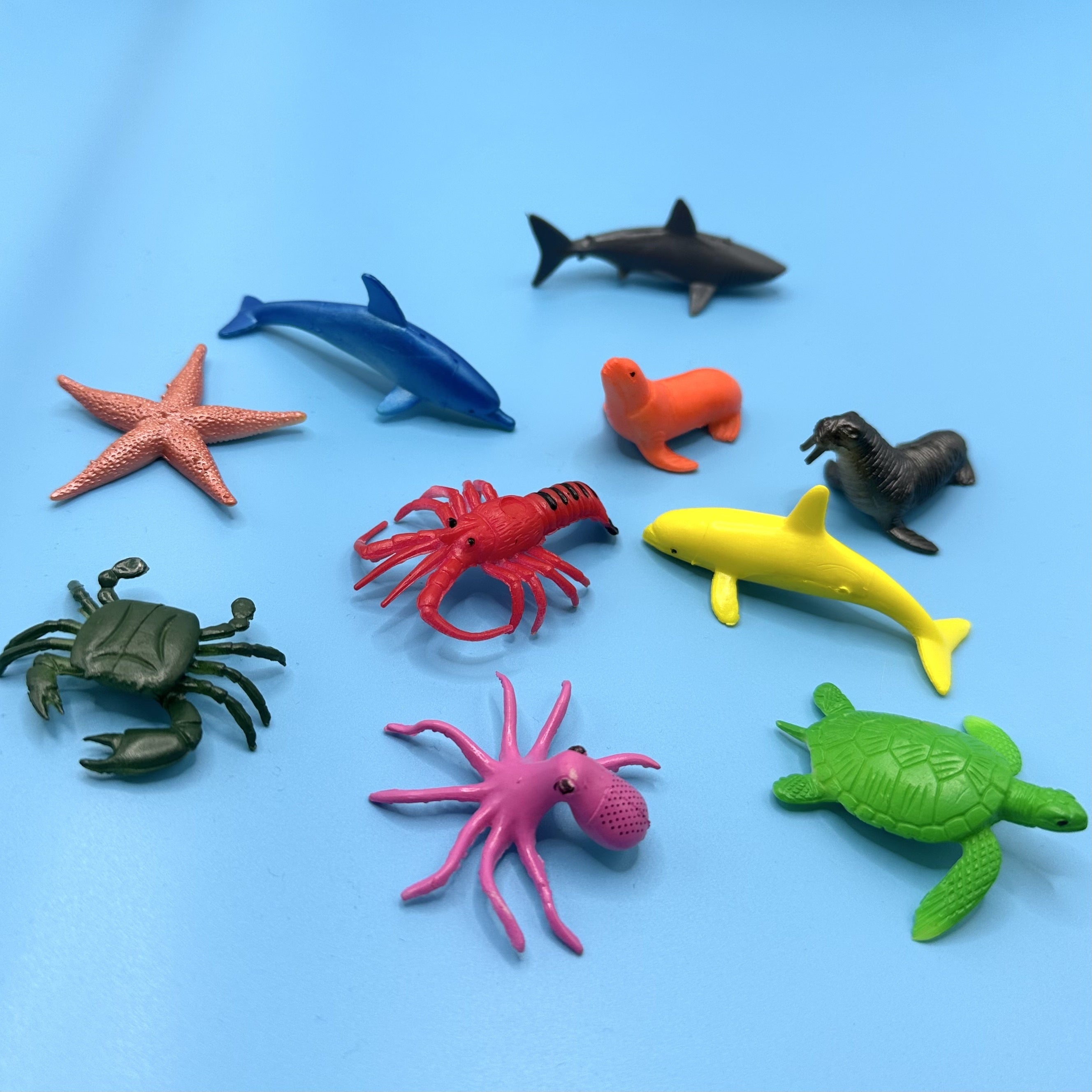 12pc PVC Sea Animal Toys Set Realistic Ocean Figures Bathtime Learning Fun