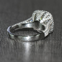 Vintage Flower Zircon Ring Round Zircon Inlaid Ladies Ring