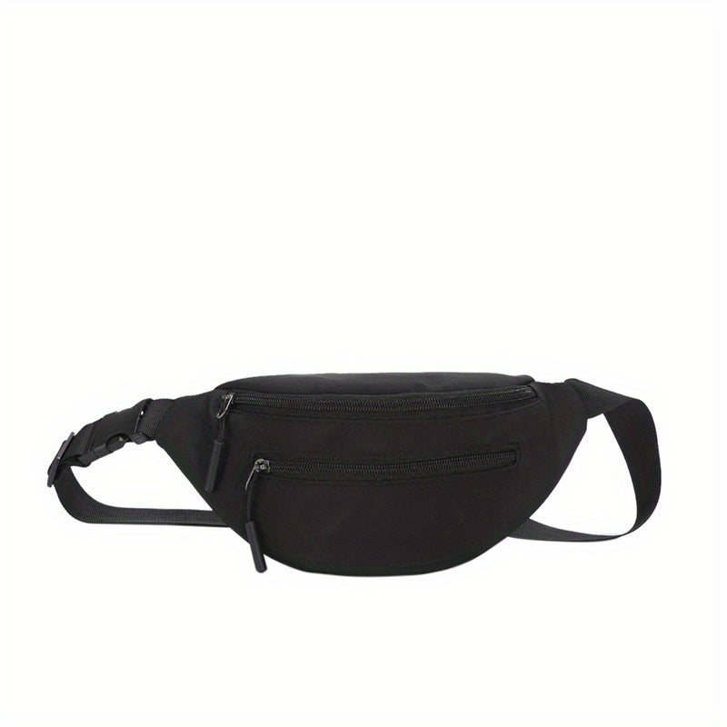 Casual Nylon Crossbody Bag Double Zipper Solid Small Bag
