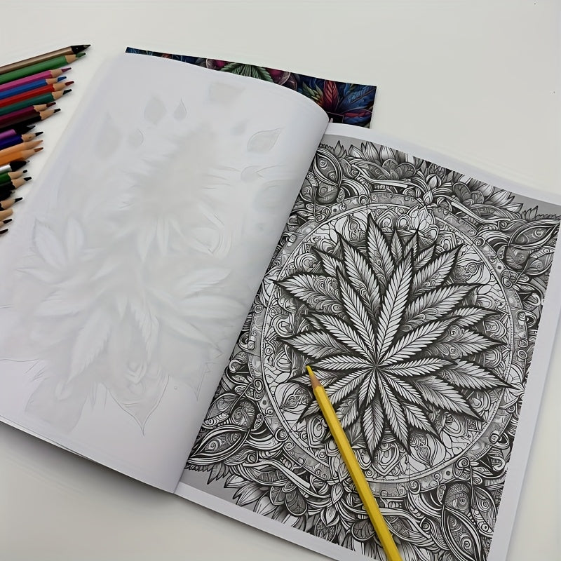 Adult Coloring Book Floral Patterns Single Sided Pages