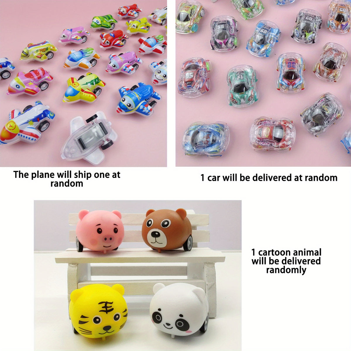 Kids Mini Transparent Pull back Car Racing Plane Animal Kindergarten Gift Candy