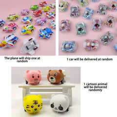 Kids Mini Transparent Pull back Car Racing Plane Animal Kindergarten Gift Candy