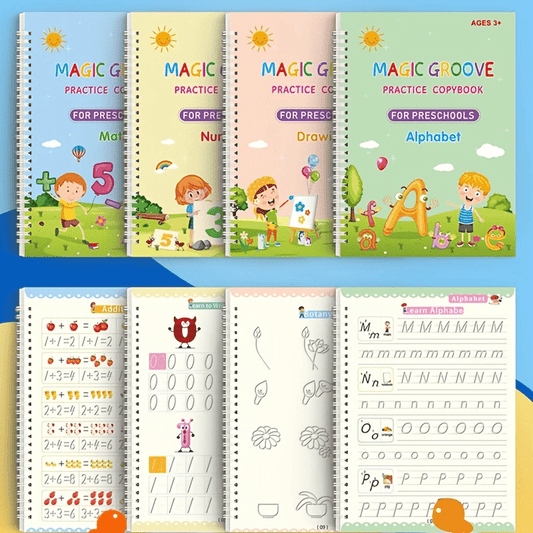 Kids Reusable Handwriting Practice Set with Visual Word Groove