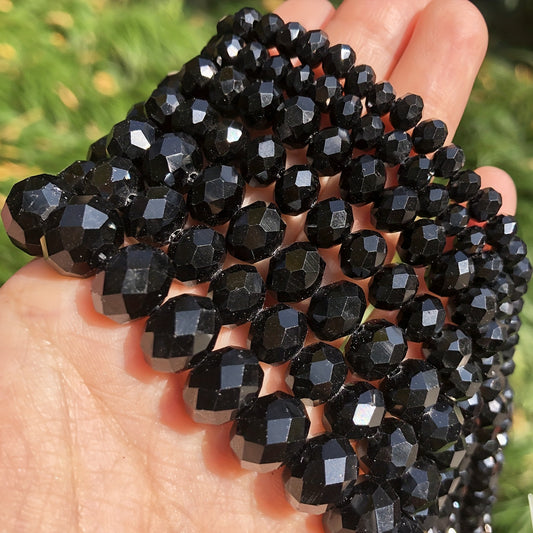 Crystal Stone Beads Rondelle Wheel Faceted Glass Spacer Beads 15in