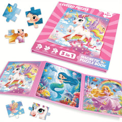 Magnetic Puzzle Set for Kids Book Building Creativity Motor Skills Multicolor