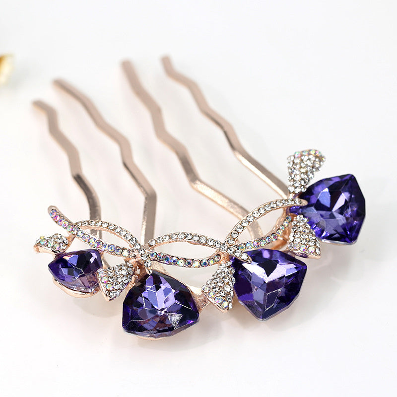 Rhinestone Flower Hair Comb Butterfly Hair Accessory