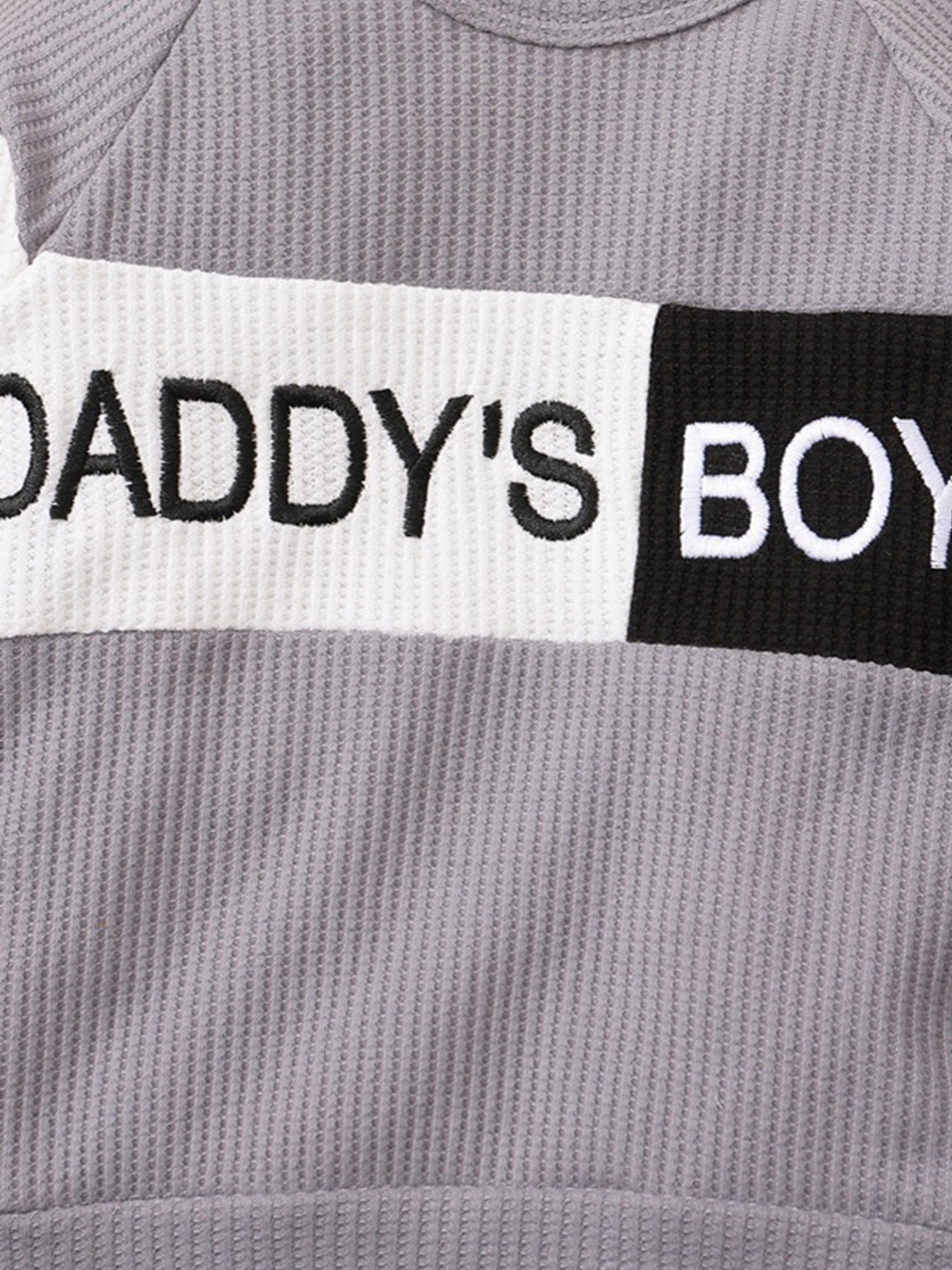 2pcs Daddy's Boy Colorblock Sweatshirt Matching Pant
