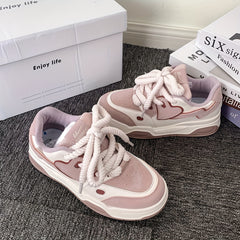 Women's Lace-up Platform Skate Shoes Breathable Sports Sneakers