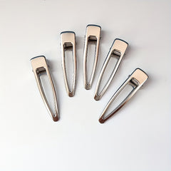 5pcs Silvery Hair Clip Duck Billed Clip For Side Hair Bang Women Girls