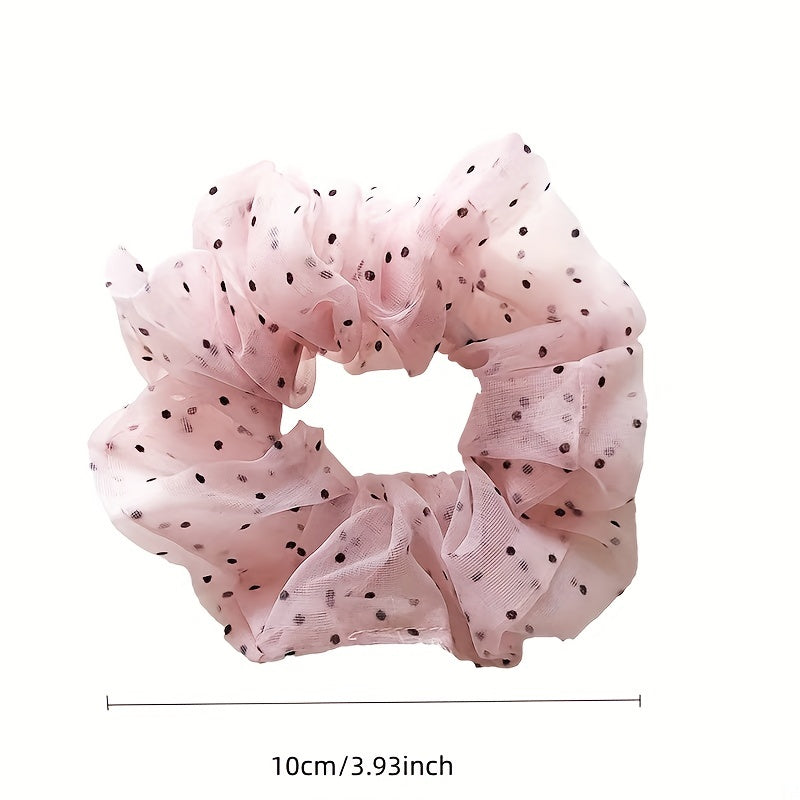 Dotted Mesh Scrunchie Headrope Elastic Ponytail Hair Tie