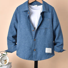 Boys Long Sleeve Button Down Outwear Shirts Jacket