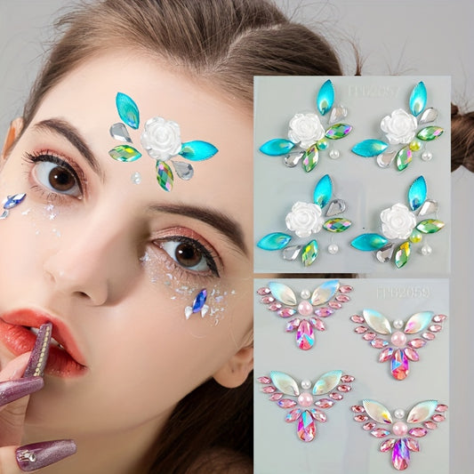 Colorful Rhinestone Forehead Sticker for Festive Performances