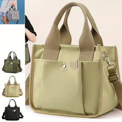 Small Canvas Women's Shoulder Handbag Solid Satchel Bag