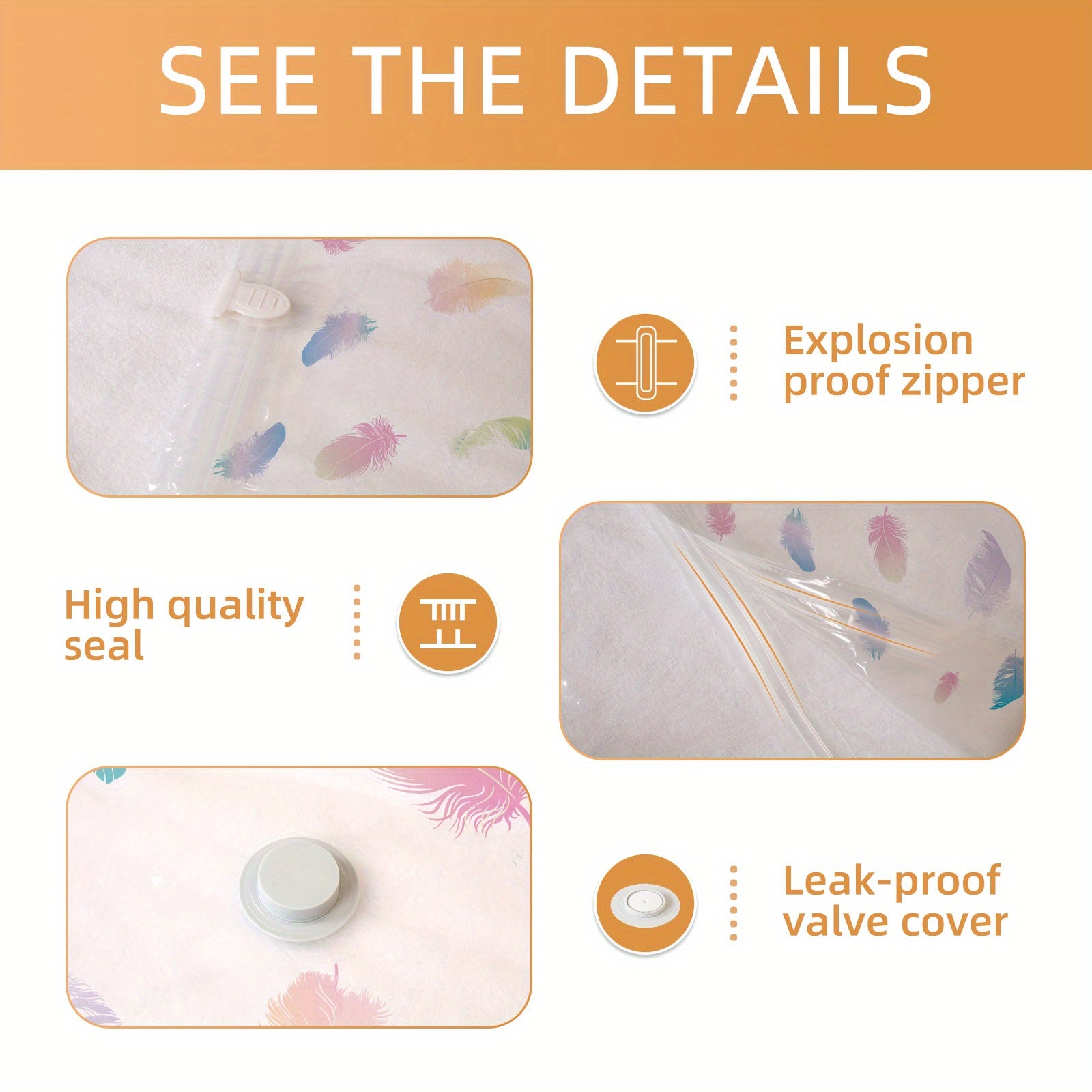 5pcs Large Vacuum Compression Bag for Clothes Blankets Quilts