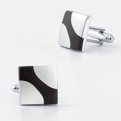2pcs Silver Enamel Drop Cross Shirt Buttons Men Business Casual Wear