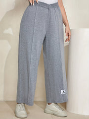  Women's V Waist Elastic Wide Leg Trousers
