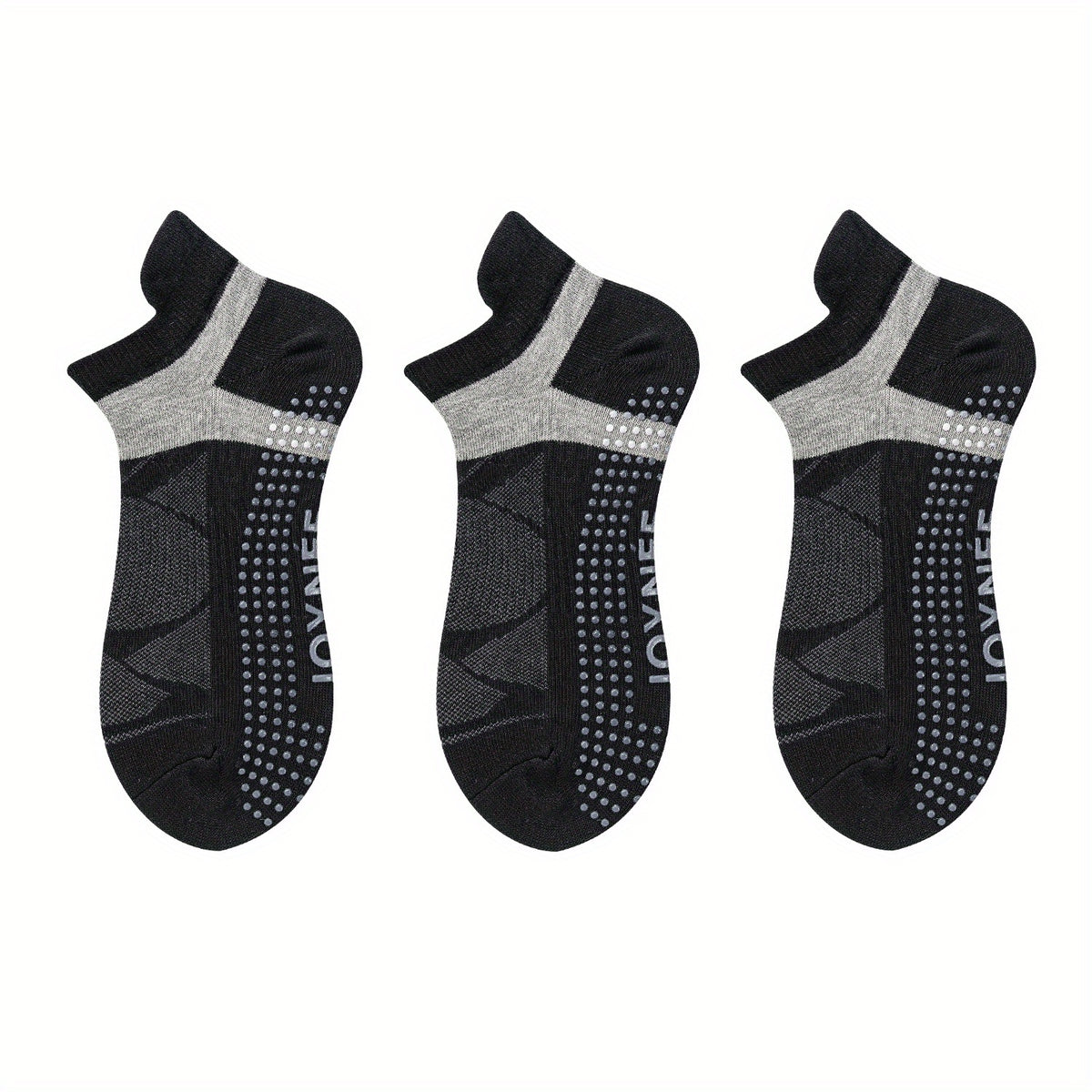 3 Pairs Colorblock Sports Socks Breathable Lightweight Silicone Non slip Socks