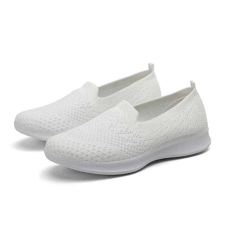 Women's Lightweight Knit Running Shoes Low Top Weaving Loafers