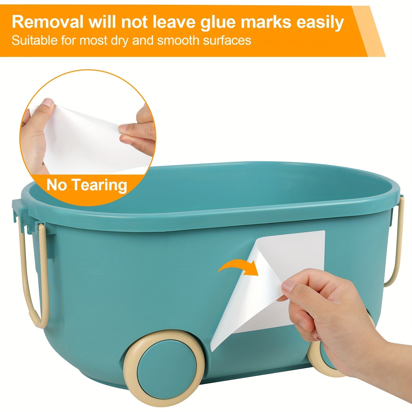 50 Removable Storage Bin Labels 15.24 x 10.16 cm Matte Blank Box Labels