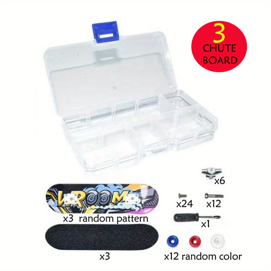 Mini Finger Skateboard Puzzle Toy Gift with Storage Box