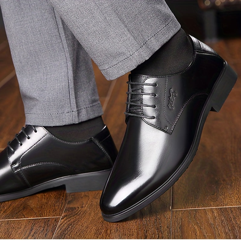Men's Almond Toe Derby Shoes Lace up Front Dress Shoes
