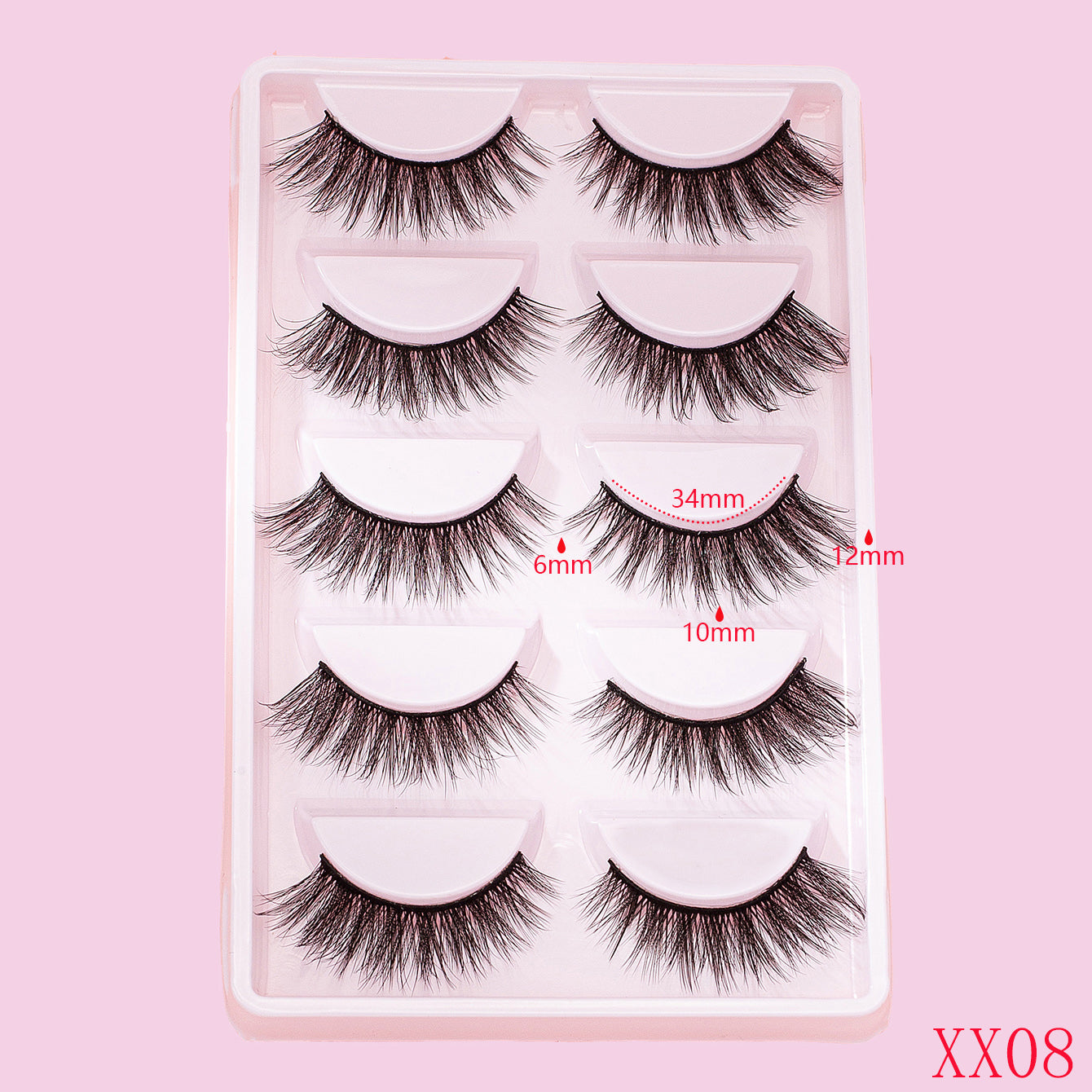 5 Pairs Natural Look False Eyelashes Fluffy Wispy Lashes