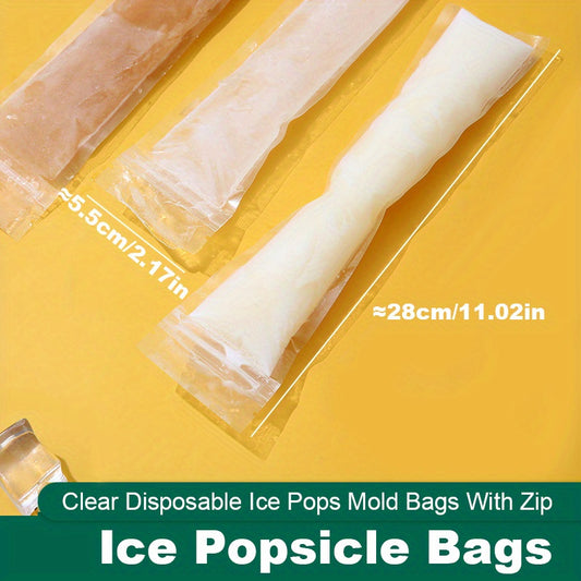 Clear Disposable Popsicle Bags with Zipper 100pcs