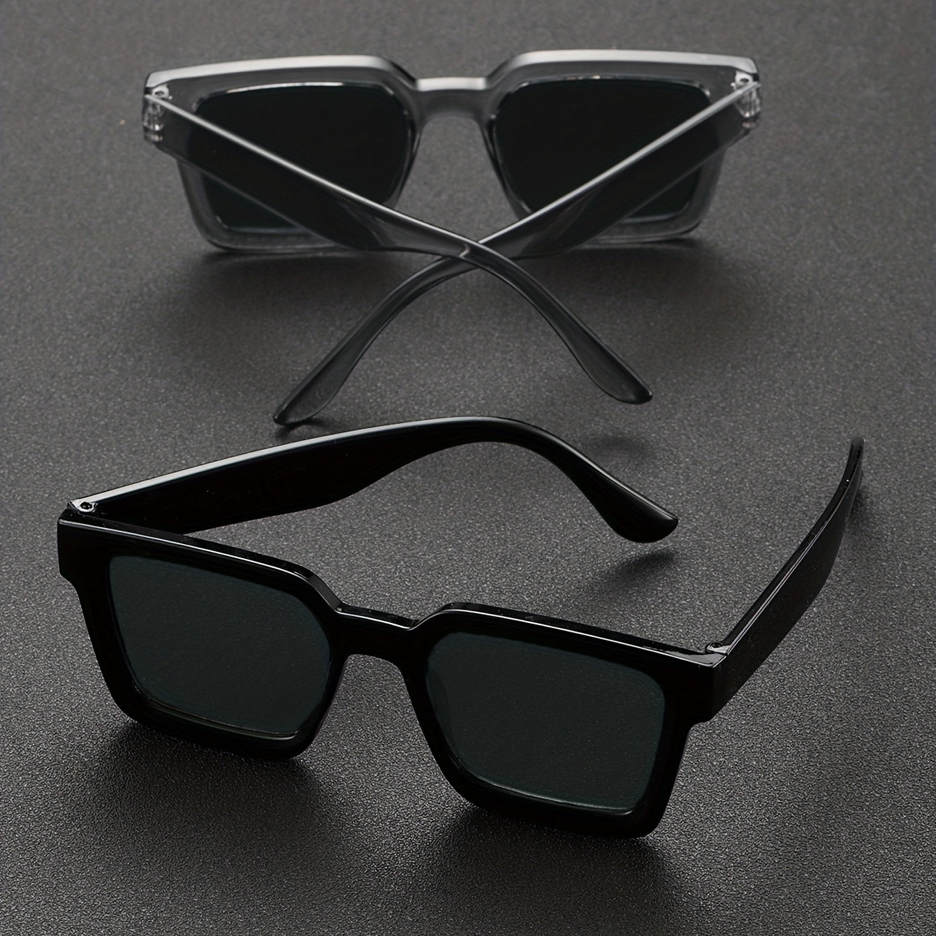 2 Pairs Men's Square Frame Sunglasses UV Protection