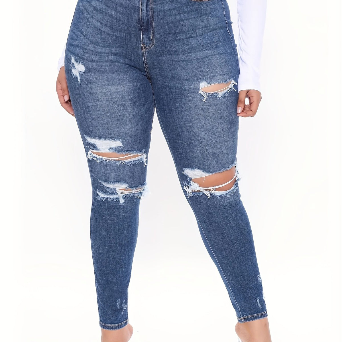  Ripped High Waist Skinny Jeans