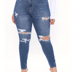  Ripped High Waist Skinny Jeans