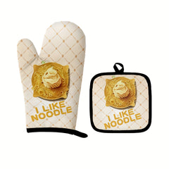 Colorful Printed Cotton Oven Mitts, 2pcs