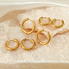 Paris Women's Small Hoop Huggie Earrings 18K Plated