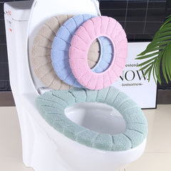 Winter Warm Knitted Toilet Seat Cushion Thickened Detachable Washable