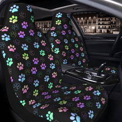 Colorful Dog Paw Print Car Seat Cover