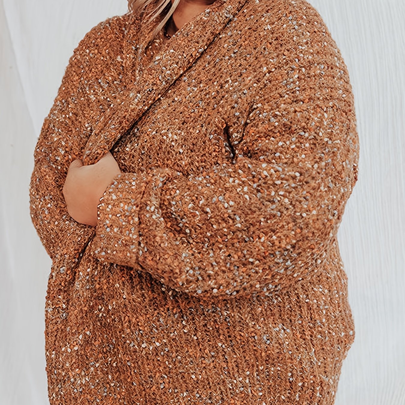  Heathered Open Front Cardigan