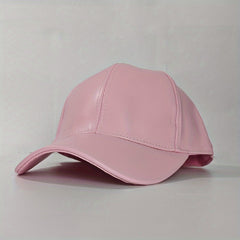 Unisex Outdoor PU Solid Baseball Cap | Smooth Leather All-match Dad Hat
