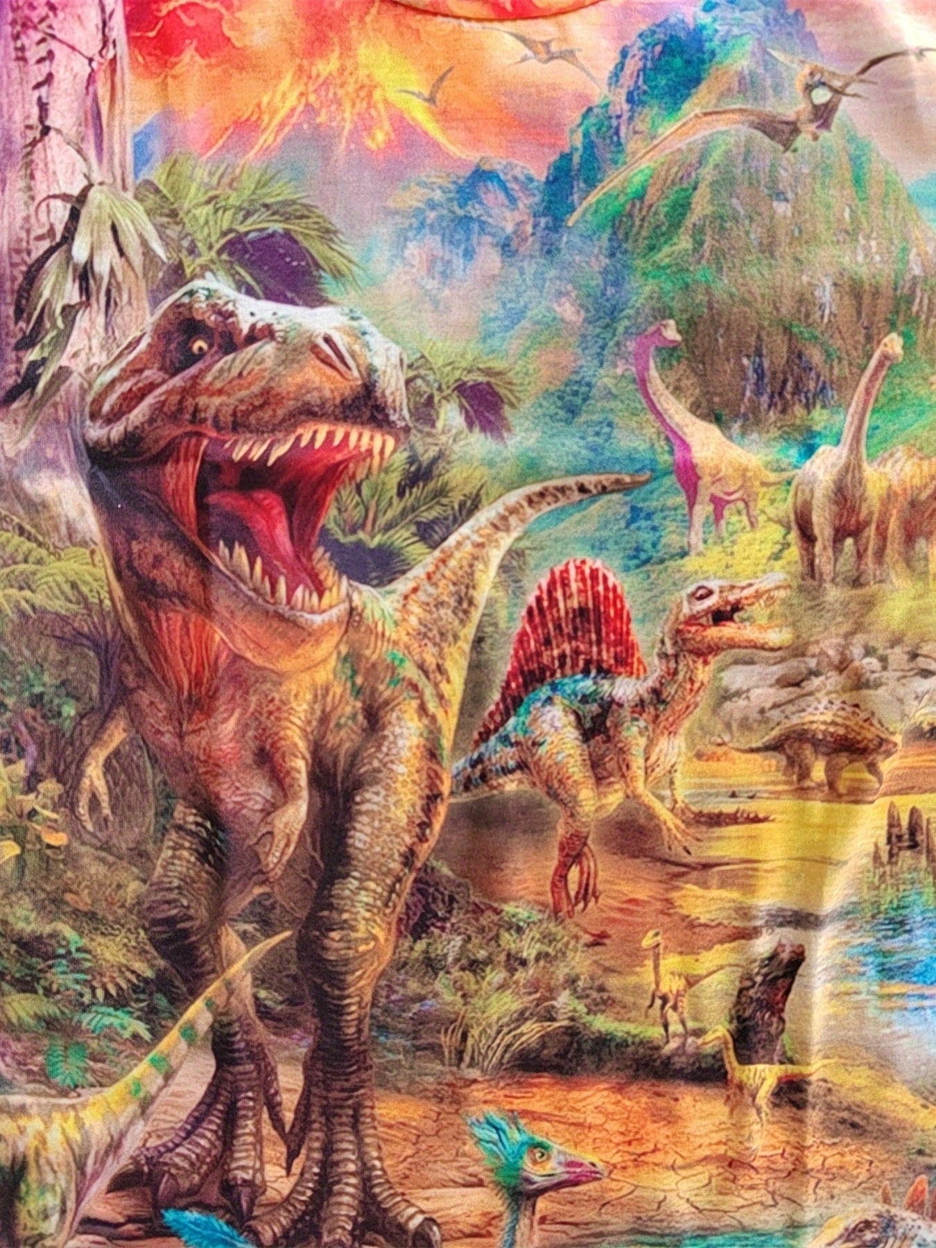 Dinosaur Print T Shirt for Kids Stylish & Comfortably Slightly Stretched